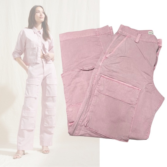 Abercrombie & Fitch Pants - 💕Preloved💕 Abercrombie & Fitch Pink Dyed Cargo Pants (4)